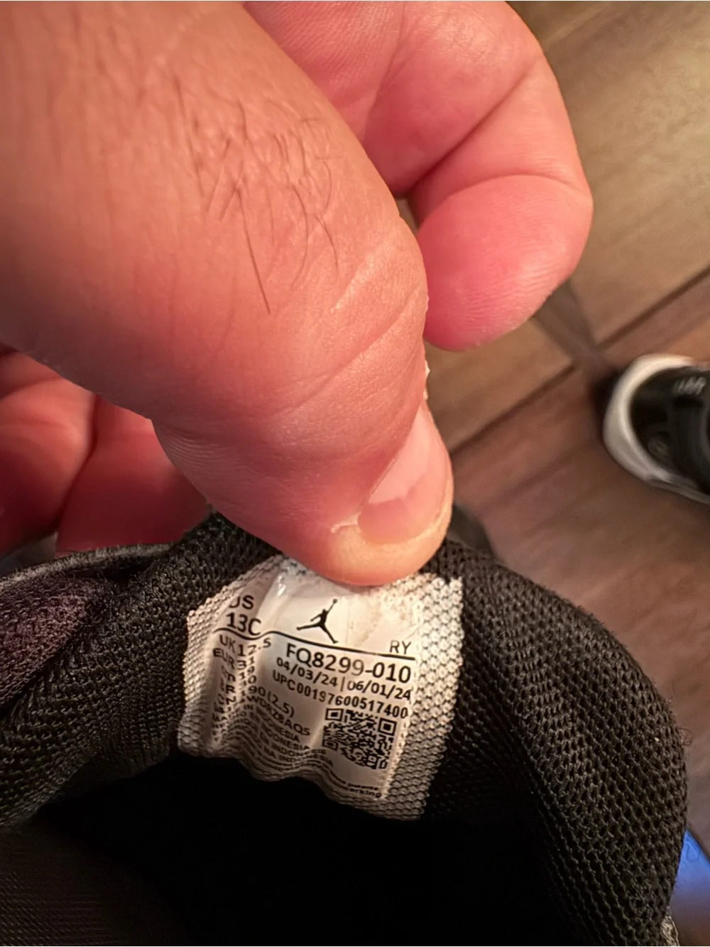 Jordan Kids Black and White Hook-and-Loop Basketball Sneakers